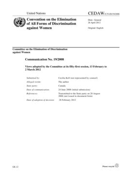 Fillable Online CEDAW C 51 D 19 2008 United Nations Convention On The