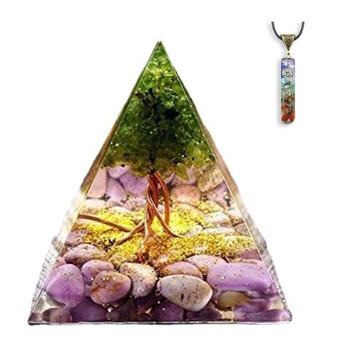 Buy Crystal Pyramids For Positive Energy Olivine Purple Mica Crushed