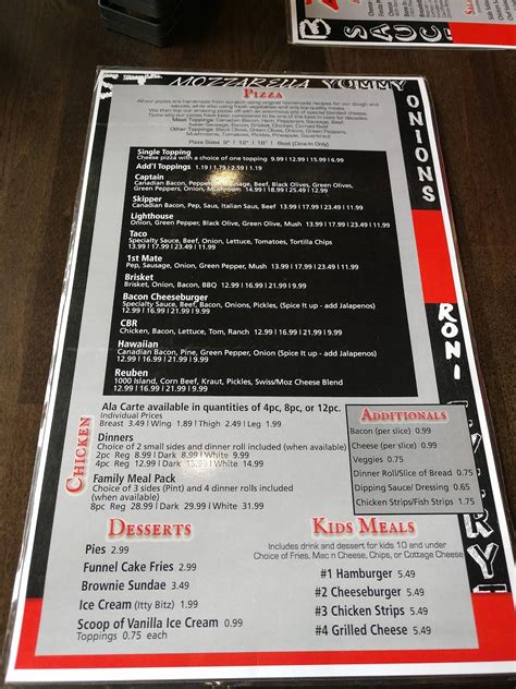 Menu at Z's Pizza & Diner pizzeria, Waverly