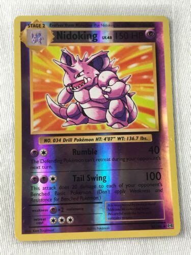 Nidoking Reverse HOLO RARE 45 108 Pokemon TCG XY Evolutions Card NM