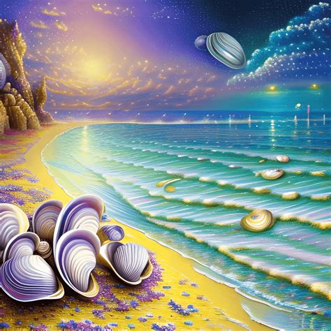 Seashells By The Shore Digital Graphic · Creative Fabrica