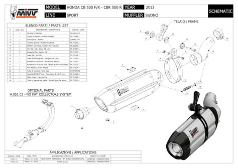 MIVV LIGNE COMPLETE HOMOLOGUE NOCAT SUONO ACIER NOIR C HONDA CB 500 X