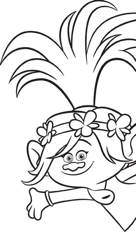 Trolls Coloring Pages Poppy And Branch