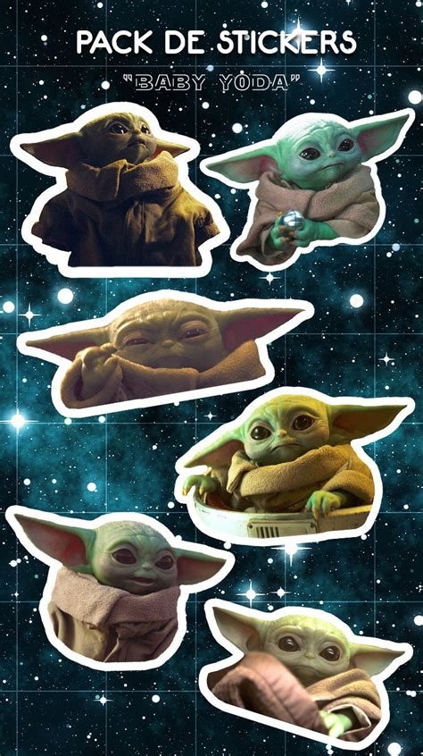 Sticker Pack Baby Yoda Disney Grogu The Child Baby Yoda The