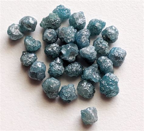 4.5-5mm Raw Blue Diamonds, Loose Rough Blue Diamond Rondelle, Uncut ...