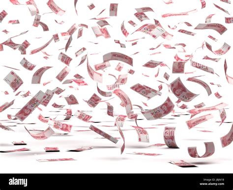 flying chinese yuan isolated  clipping path stock photo alamy