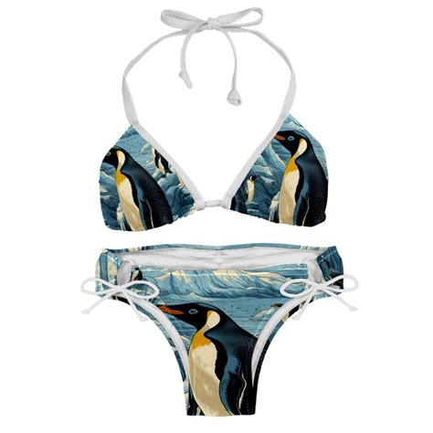 Penguin Detachable Sponge Adjustable Strap Bikini Set Two Pack Swimsuit