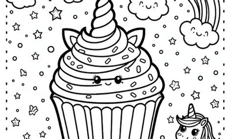 Coloriage de cupcakes fleuris à Télécharger ou à Imprimer gratuitement