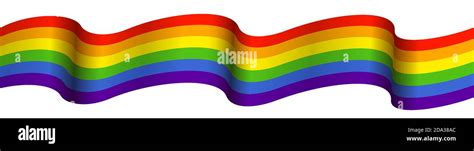 Ondeando La Bandera Del Arco Iris Sobre Fondo Blanco Rainbow Lgbt