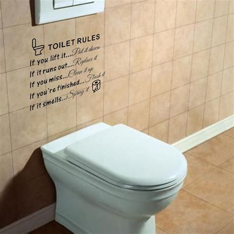 Toilet Rules Bathroom Removable Wall Sticker Vinyl Art Decals Diy Home