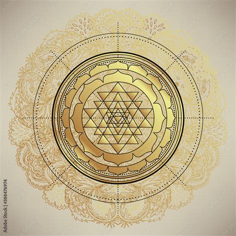 The Sri Yantra or Sri Chakra, form of mystical diagram, Shri Vidya ...