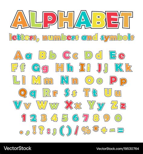 English Alphabet Uppercase And Lowercase Letters Vector Image