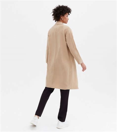 Camel Revere Collar Long Duster Coat New Look