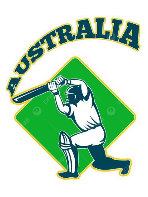 Hình ảnh Cầu Thủ Cricket Batsman đánh Bóng Retro úc Aussie Png Bóng