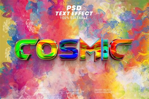 Premium Psd Psd Cosmic Editable 3d Text Style Effect