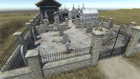 3d Model Graveyard Pack 1 Vr Ar Low Poly Cgtrader