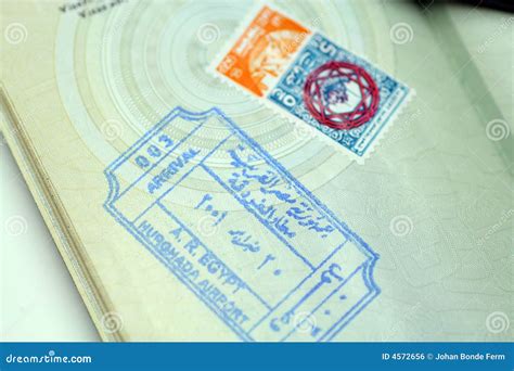 Pasaporte Con El Sello De Egipto Foto De Archivo Imagen De Aeropuerto