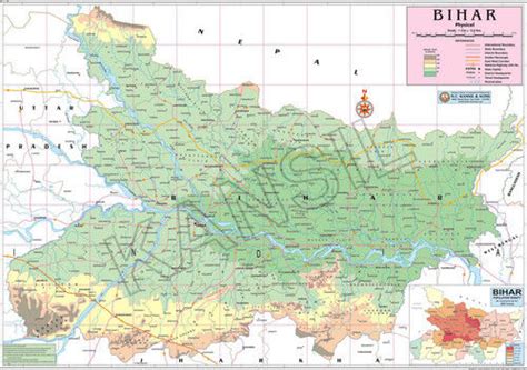 Multi Colour Bihar Physical Map at Best Price in New Delhi | N. C ...