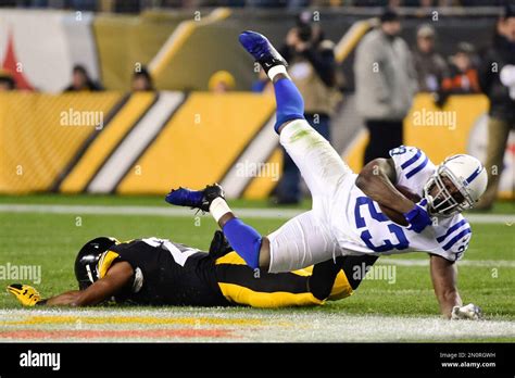 Indianapolis Colts Running Back Frank Gore 23 Tumbles Over Pittsburgh