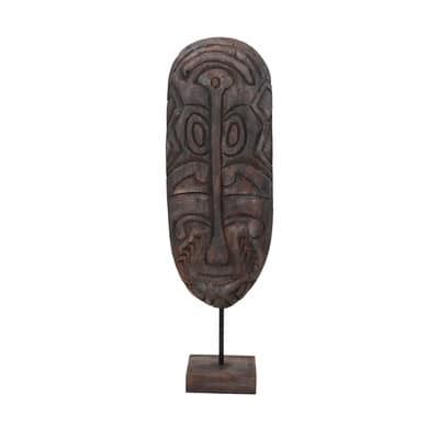 Dark Finish Mango Wood Hand Carved Mask On Stand Michaels