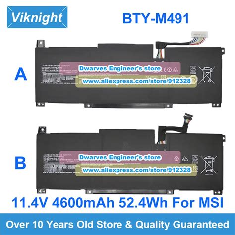 Genuine 11 4V 4600mAh BTY M491 Li Ion Battery For MSI Modern 15 A10RB