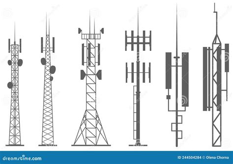 Transmission Cellular Towers Silhouette Mobile And Radio