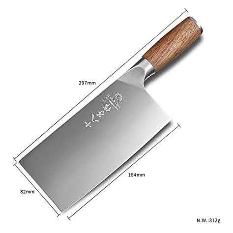 SHI BA ZI ZUO 7 Inches Stainless Steel Meat And Vegetable Cleaver Knife