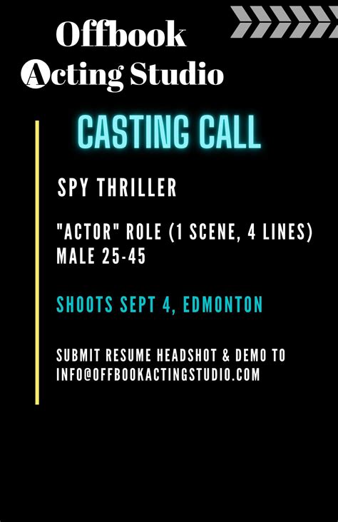 Auditions Edmonton Casting Call Offbook Acting Studio Theatre