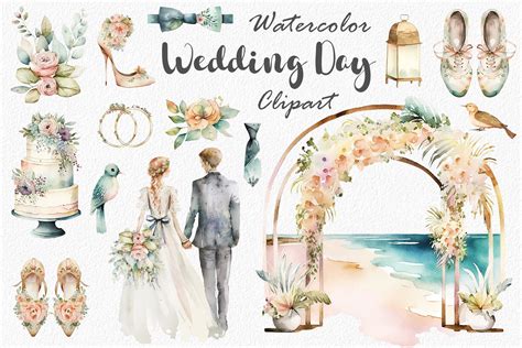 Watercolor Wedding Clipart Bride Graphic By Passionpngcreation