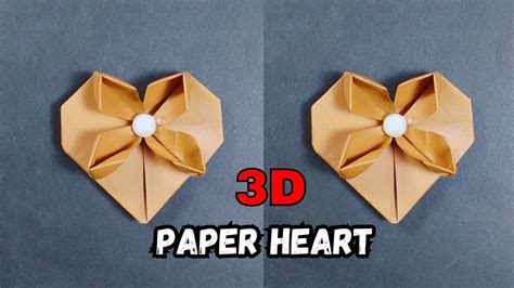 How To Make 3D Paper Heart Paper Heart With Flower Easy Paper Craft