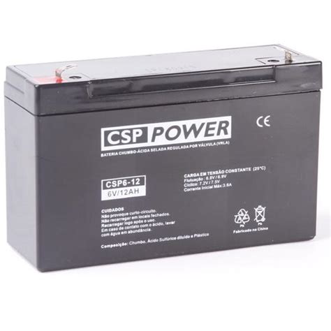 Bateria Selada Estacionária VRLA CSP Power 6V 12ah Moto Elétrica