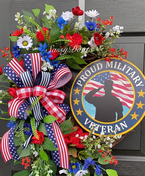 Military Veterans Wreath, Patriotic Wreath, Memorial Day Wreath ...