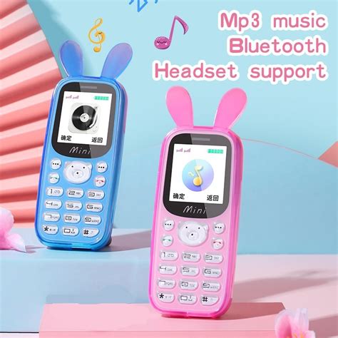 H21 Cute Mini Girl Mobile Phones Flip Cartoon Dual Sim Card Cellphone