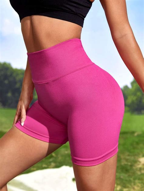 Yoga Basic Scrunch Butt Sports Biker Shorts Shein Usa