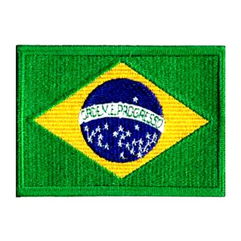 Patch Bordado Bandeira Do Brasil Colorido Sga Esporte E Militaria