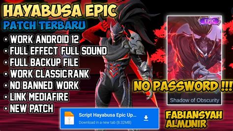 Script Skin Hayabusa Epic Patch Terbaru No Password Full Effect