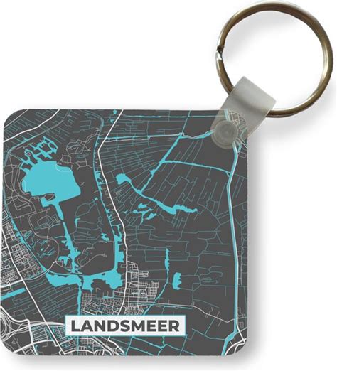 Sleutelhanger Uitdeelcadeautjes Stadskaart Landsmeer Kaart