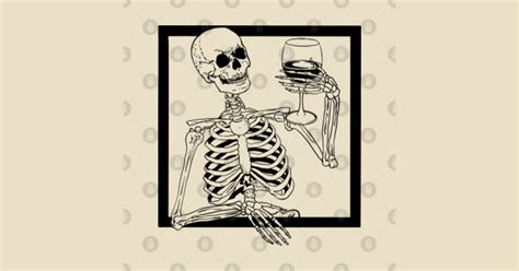 Creepy Skeleton Drinking Wine Skeleton Drinking Wine Baseball T