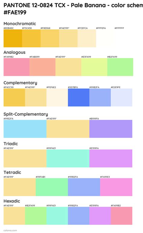 Pantone Tcx Pale Banana Color Palettes Colorxs