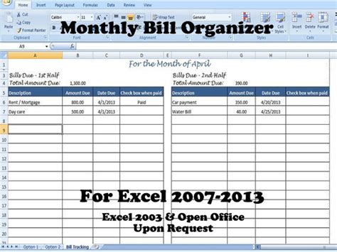 Excel Bill Tracker | Template Business