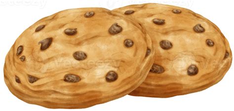 Watercolor Chocolate Chip Cookies Illustration 9660733 PNG