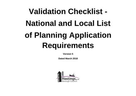 Pdf Validation Checklist National And Local List Of Planning