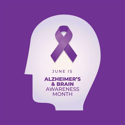 alzheimer's and brain awareness month design template for celebration ...