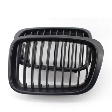 Pair Abs Matte Black Car Front Kidney Grille Racing Grills For Bmw