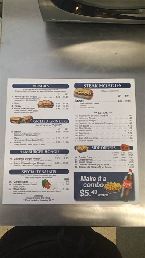 Menu At Philadelphia Steak Hoagie House Steakhouse Mechanicsburg