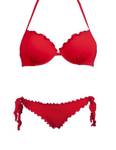 Bikini Super Push Up Frou Frou Con Slip O Brasiliana Fiocchi Rosso