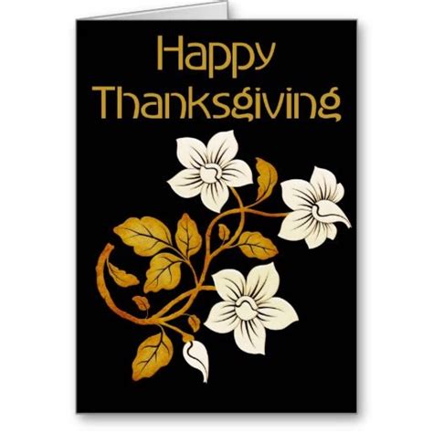 Elegant Floral Design Thanksgiving Greeting Card