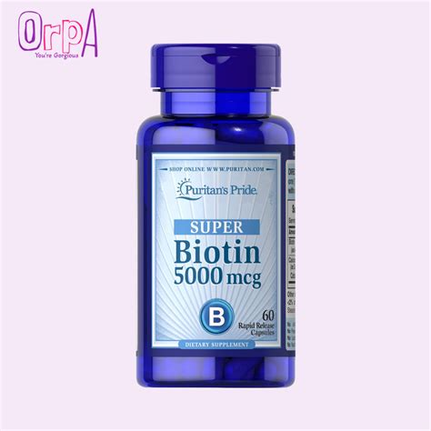 Puritan S Pride Biotin 5000 Mcg 60 Capsules Orpa