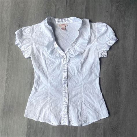 Candies White Button Up Blouse A Cute Button Up Depop Clothes