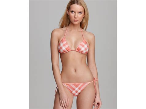 Lyst Burberry Brit Check Print Bikini Set In Pink